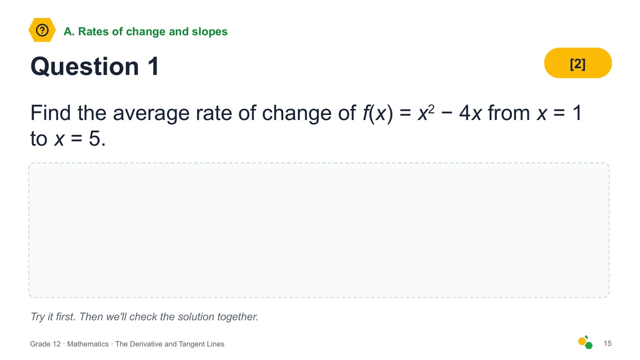 The Derivative and Tangent Lines — Slide 17