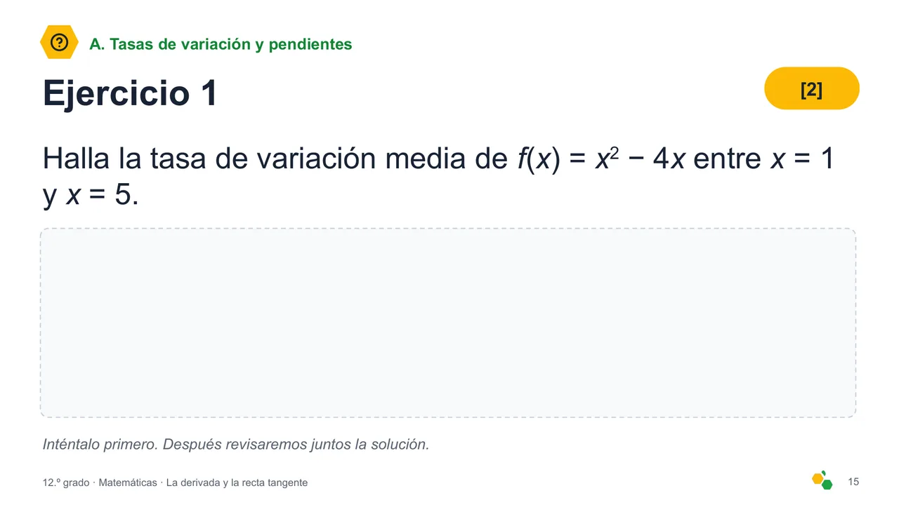 La derivada y la recta tangente — Diapositiva 17