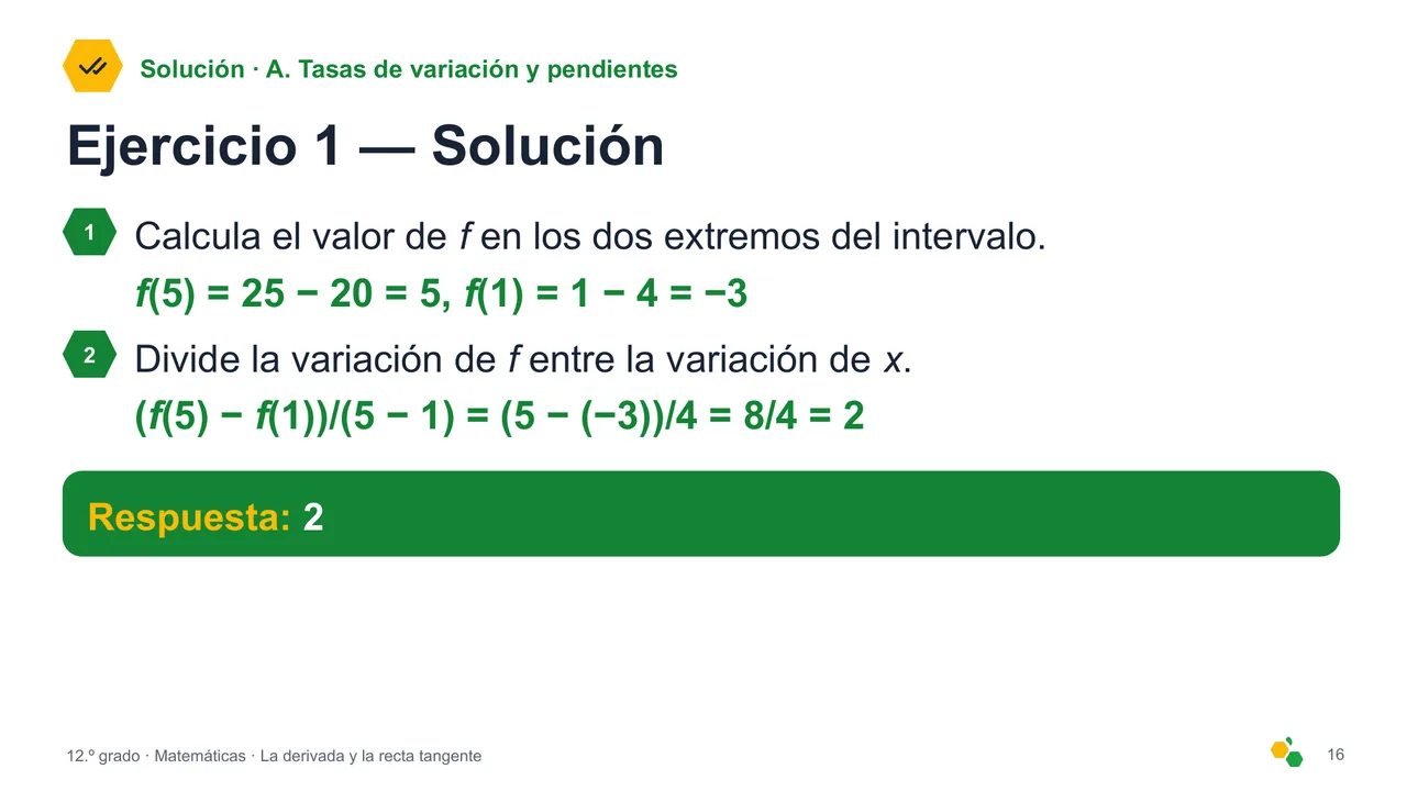 La derivada y la recta tangente — Diapositiva 18