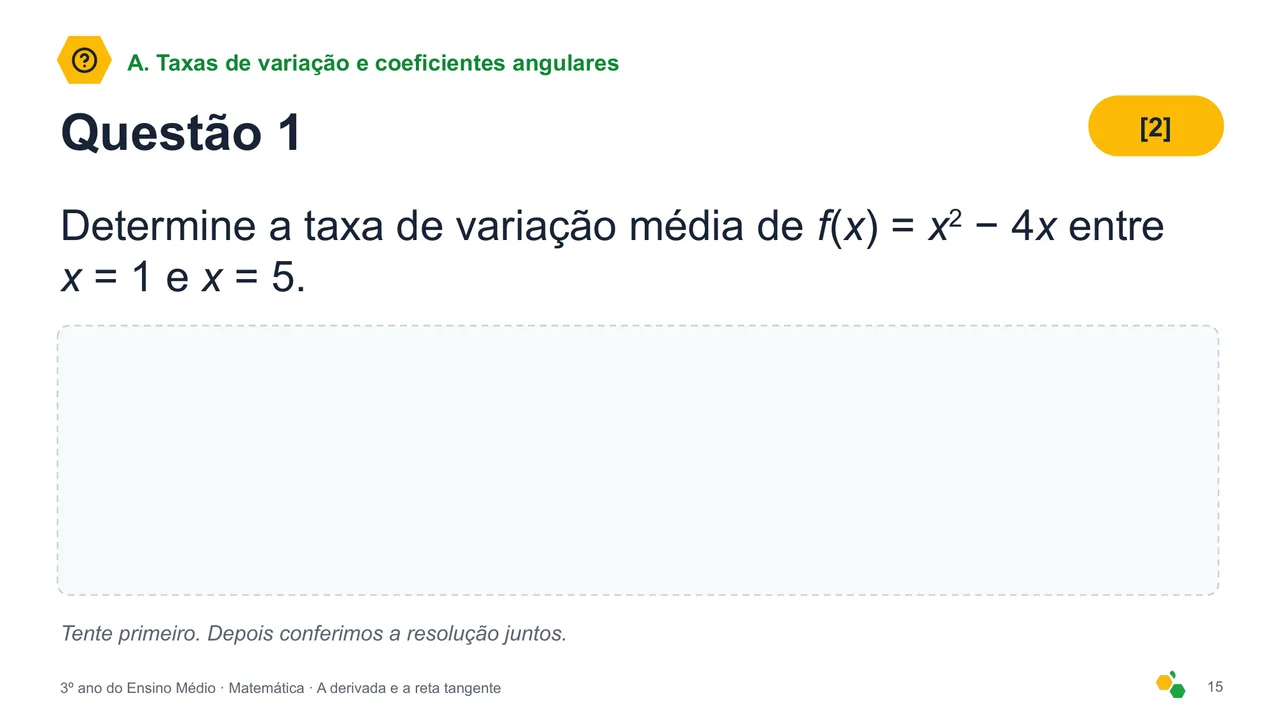 A derivada e a reta tangente — Slide 17