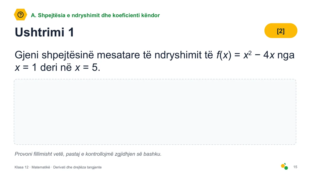 Derivati dhe drejtëza tangjente — Slajdi 17