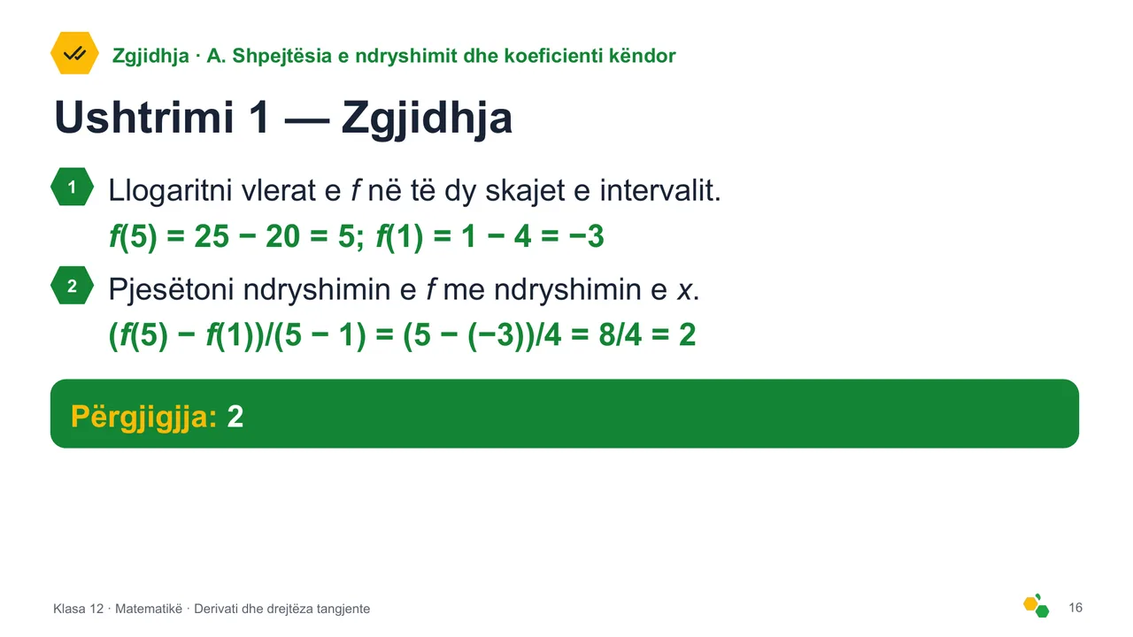 Derivati dhe drejtëza tangjente — Slajdi 18