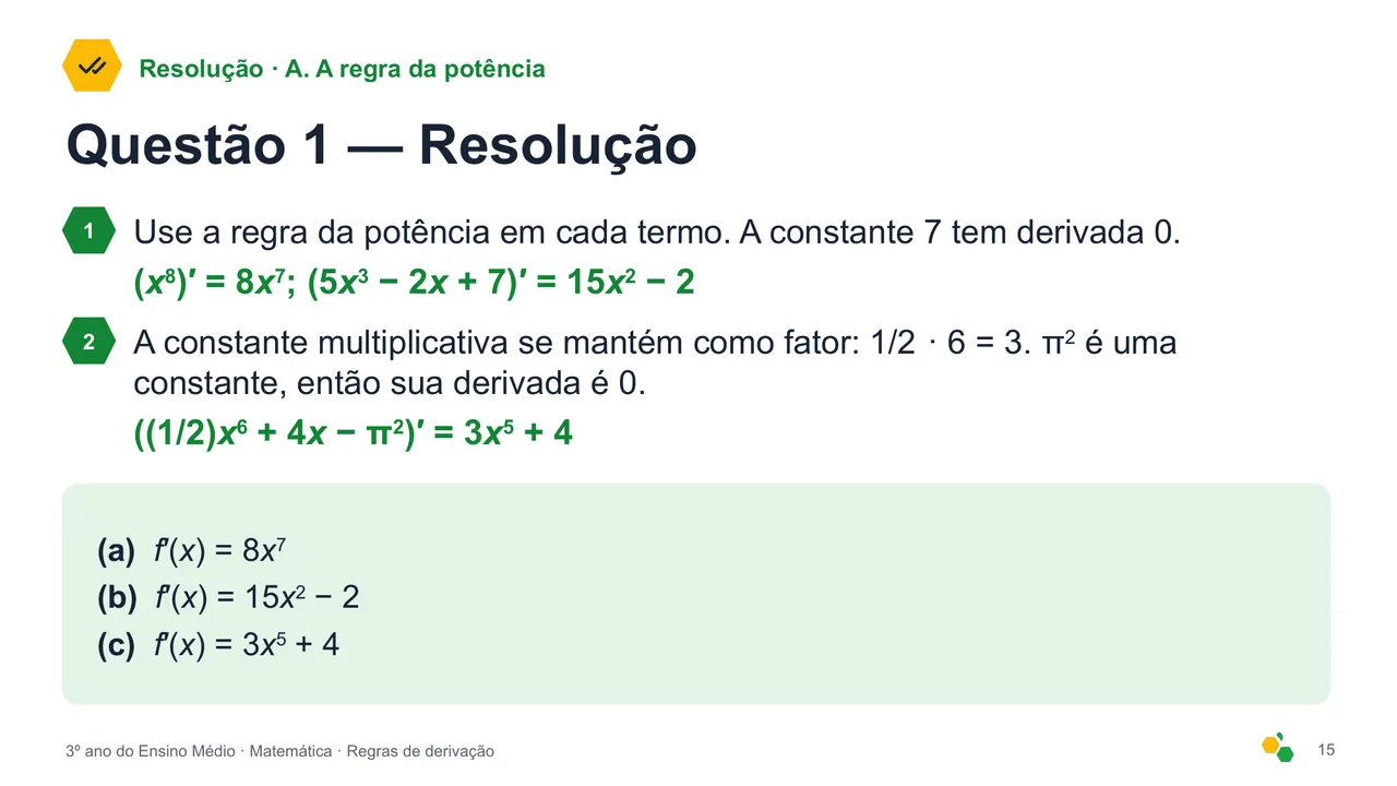 Regras de derivação — Slide 17