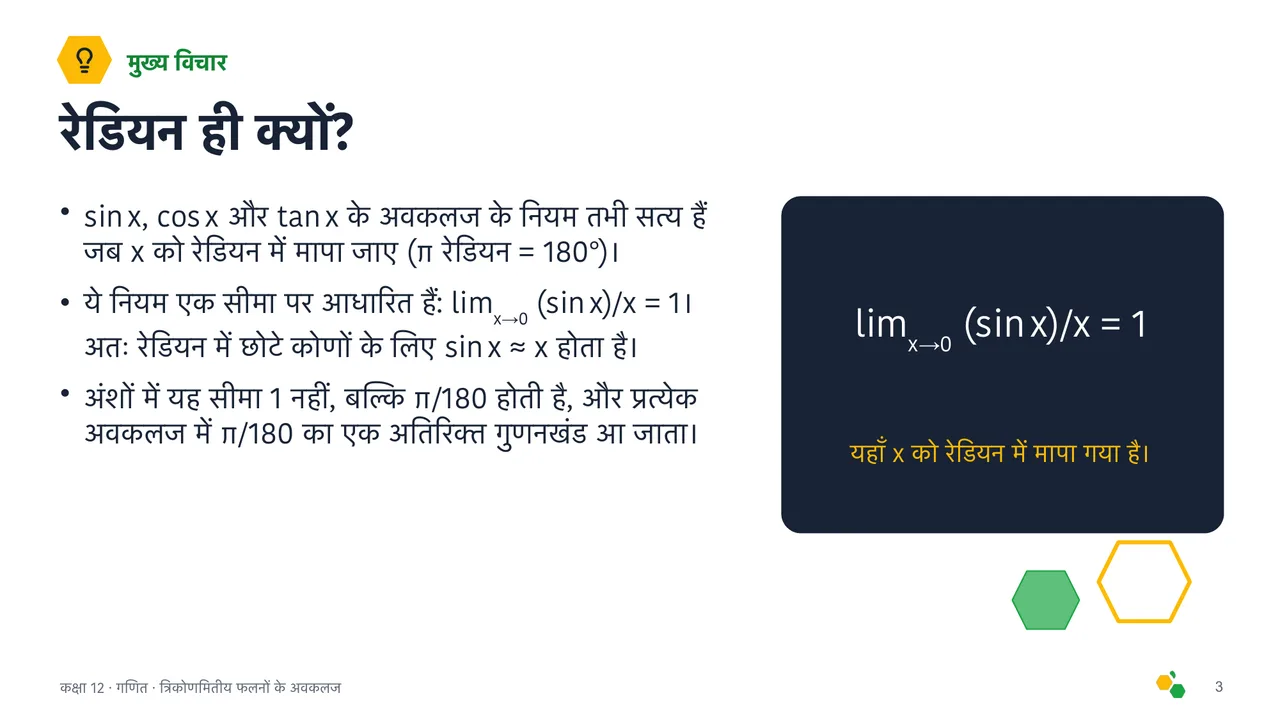 त्रिकोणमितीय फलनों के अवकलज — स्लाइड 4