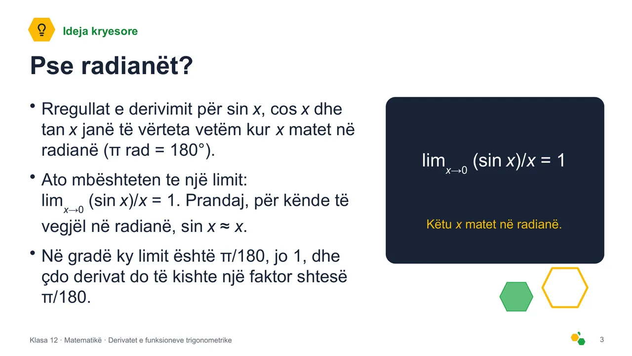 Derivatet e funksioneve trigonometrike — Slajdi 4