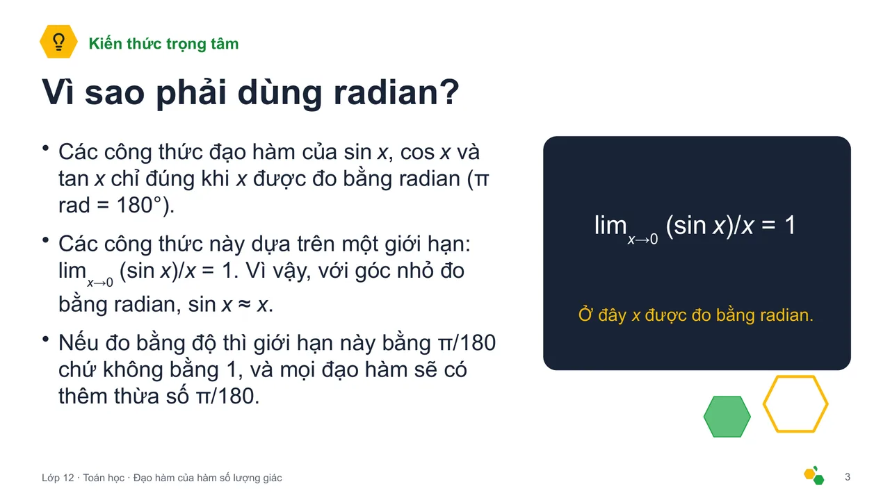 Đạo hàm của hàm số lượng giác — Trang chiếu 4
