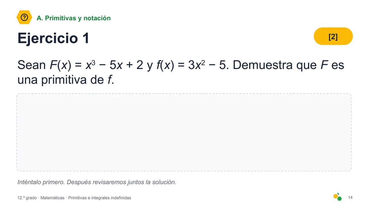 Primitivas e integrales indefinidas — Diapositiva 16