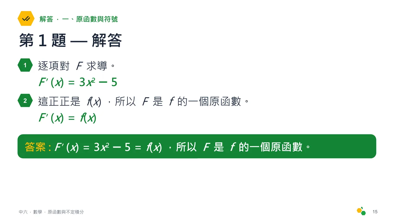原函數與不定積分 — 第 17 張投影片