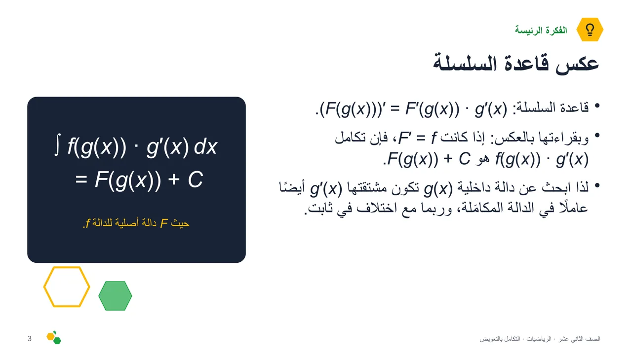 التكامل بالتعويض — الشريحة 4