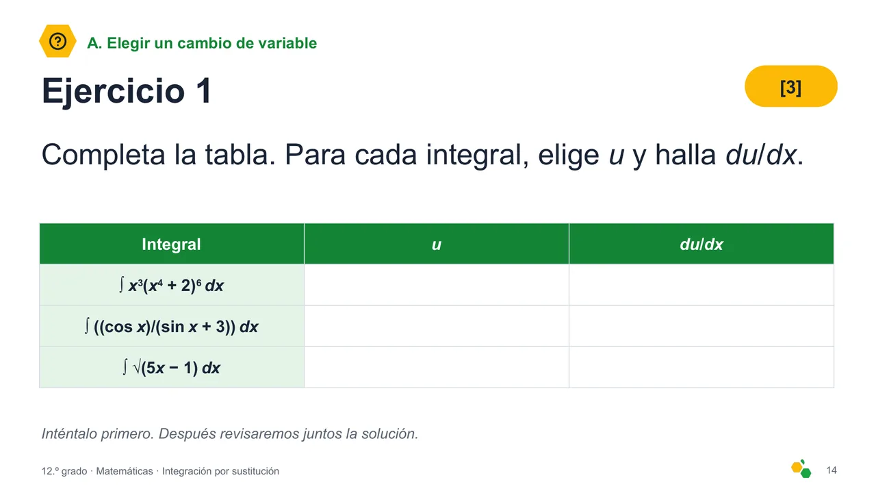Integración por sustitución — Diapositiva 16