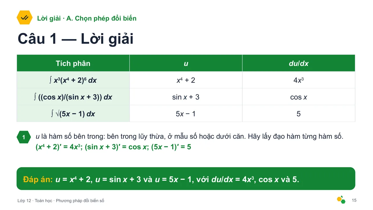 Phương pháp đổi biến số — Trang chiếu 17