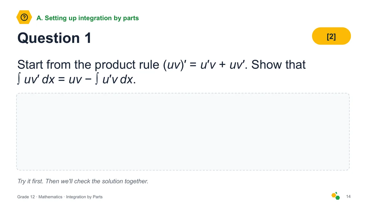 Integration by Parts — Slide 16