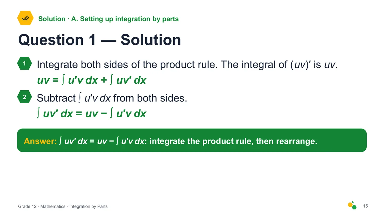 Integration by Parts — Slide 17