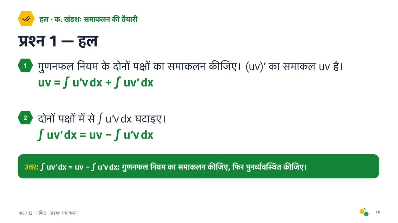खंडशः समाकलन — स्लाइड 17