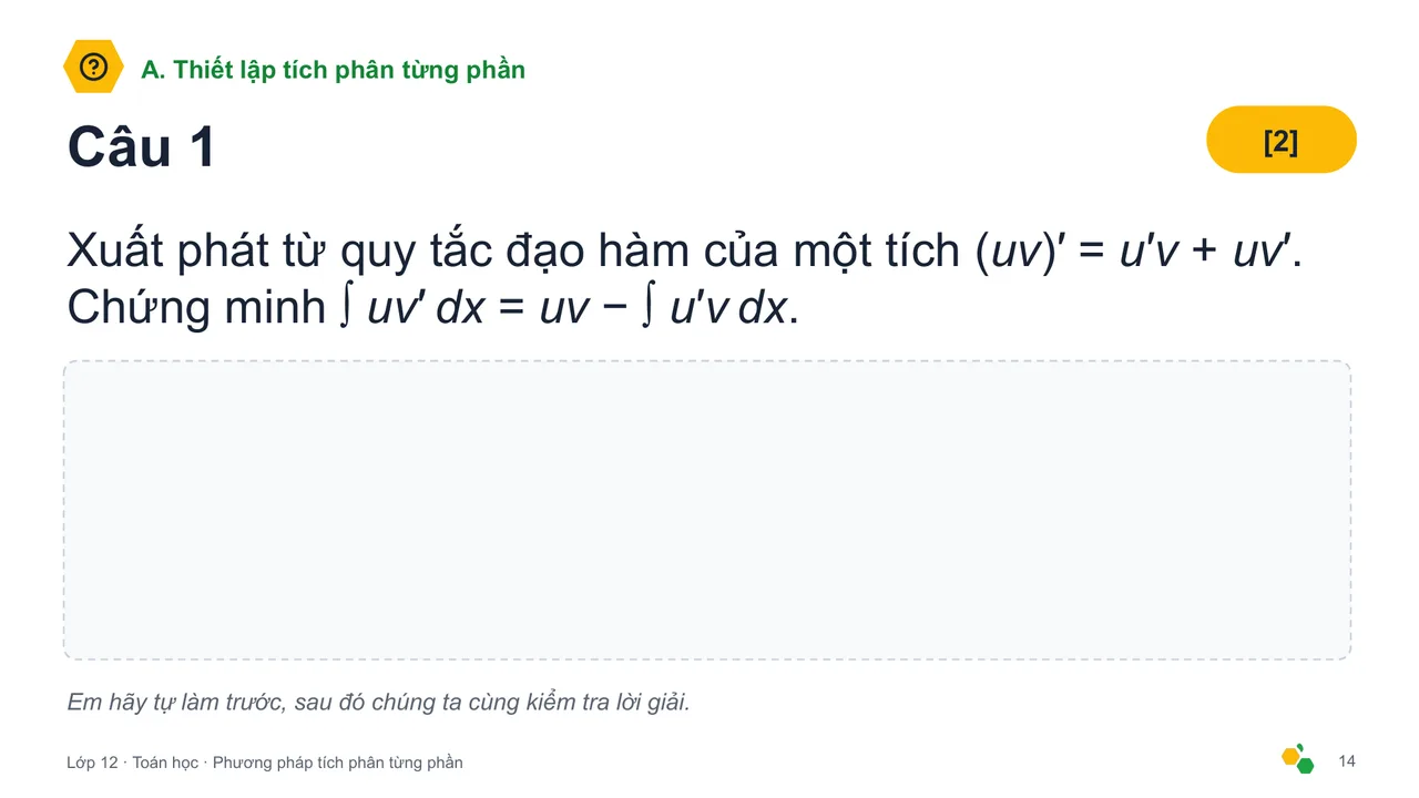Phương pháp tích phân từng phần — Trang chiếu 16