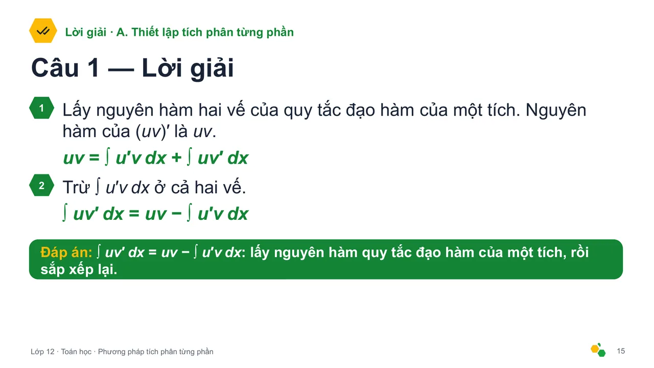 Phương pháp tích phân từng phần — Trang chiếu 17