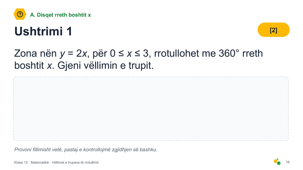 Vëllimet e trupave të rrotullimit — Slajdi 18