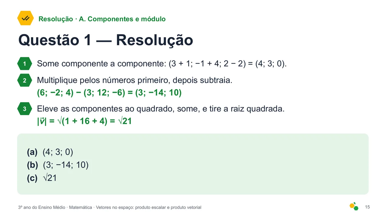Vetores no espaço: produto escalar e produto vetorial — Slide 17