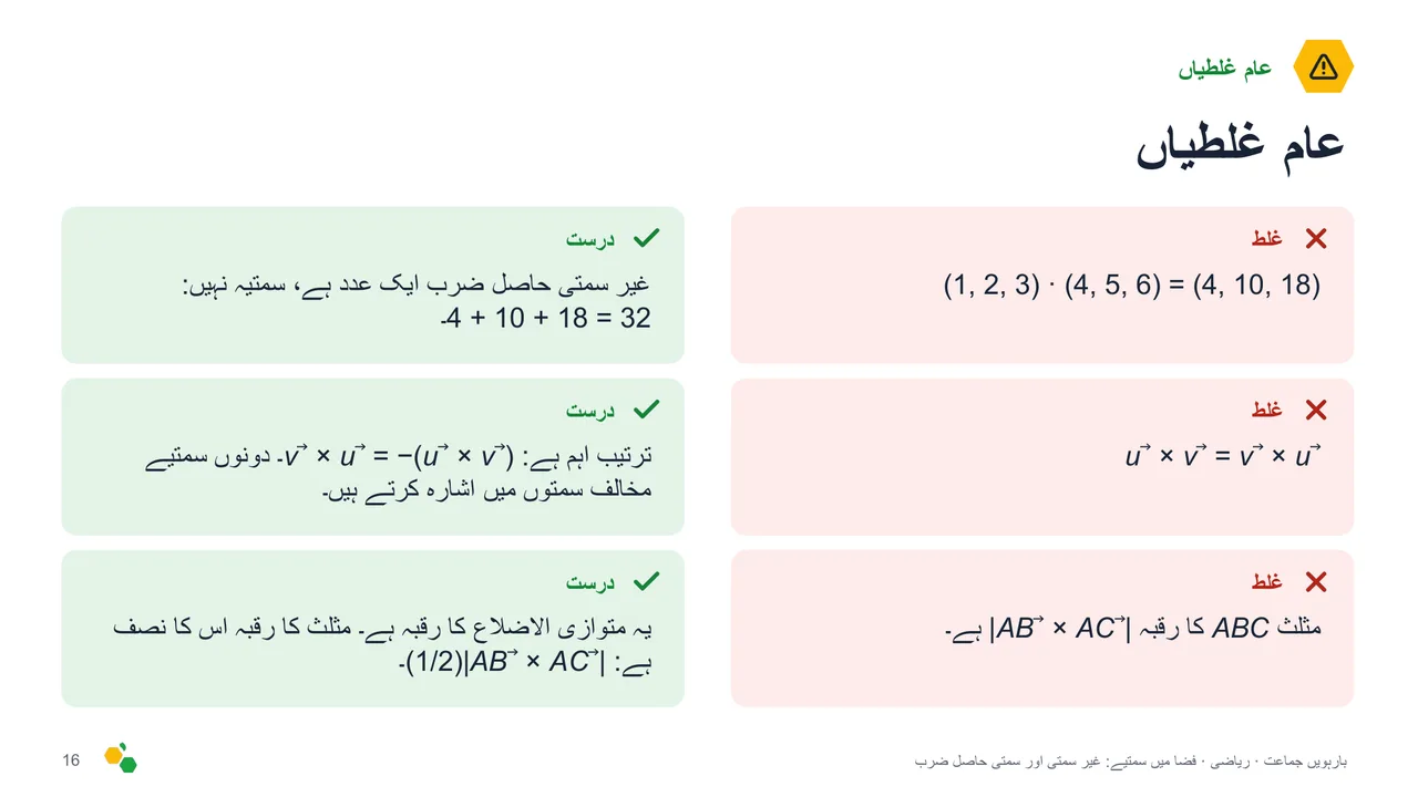 فضا میں سمتیے: غیر سمتی اور سمتی حاصل ضرب — سلائیڈ 17