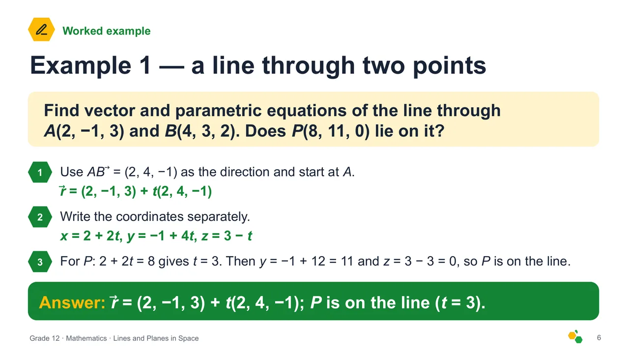 Lines and Planes in Space — Slide 7