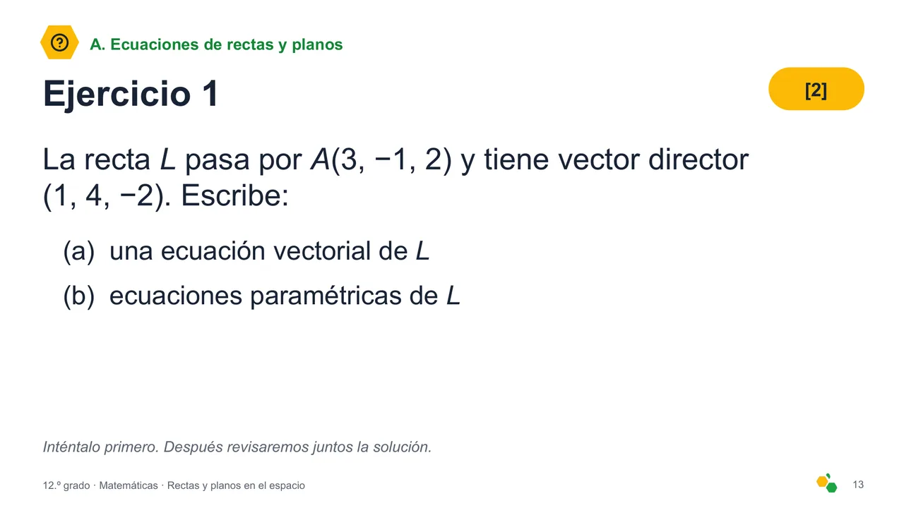 Rectas y planos en el espacio — Diapositiva 15