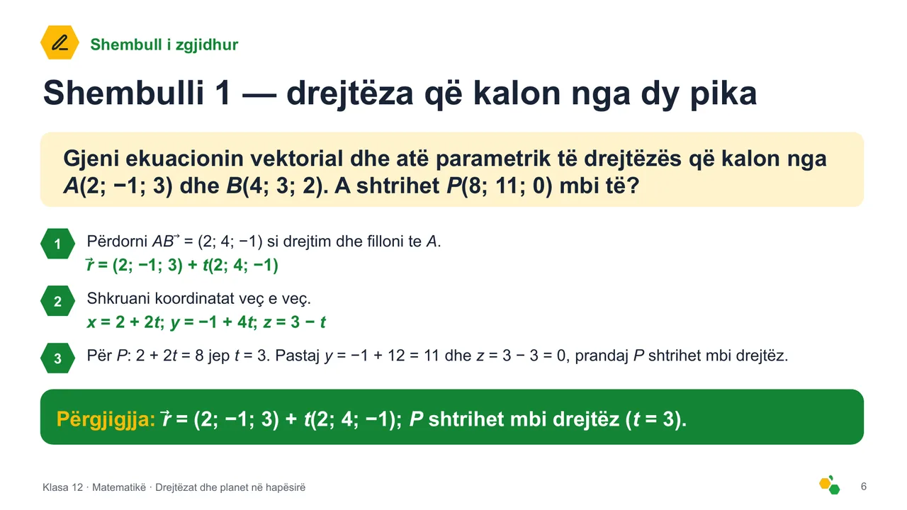 Drejtëzat dhe planet në hapësirë — Slajdi 7