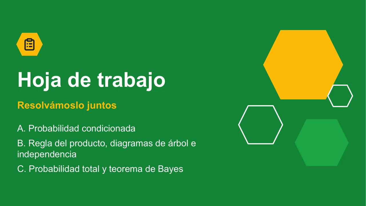 Probabilidad condicionada y teorema de Bayes — Diapositiva 17
