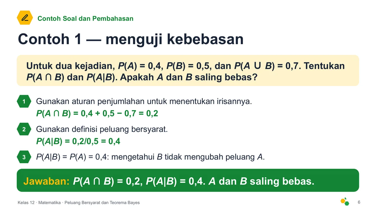 Peluang Bersyarat dan Teorema Bayes — Slide ke-7