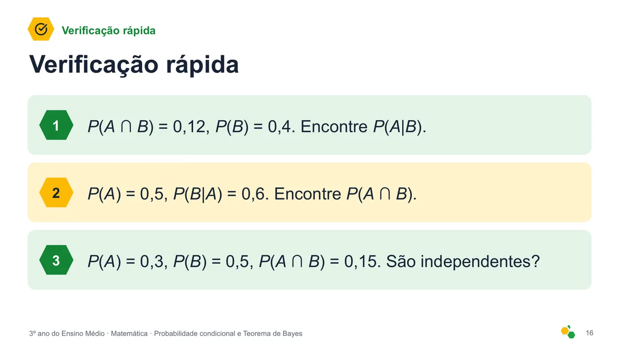 Probabilidade condicional e Teorema de Bayes — Slide 17