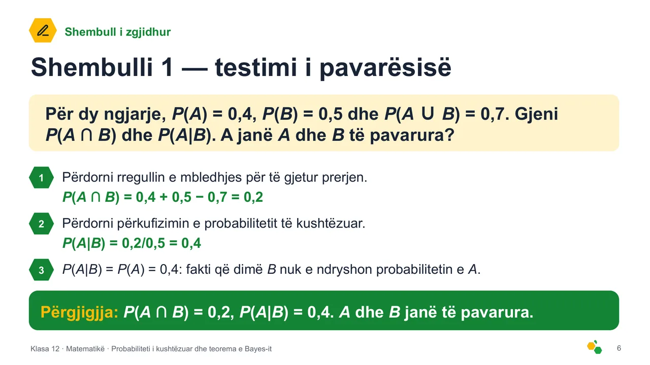 Probabiliteti i kushtëzuar dhe teorema e Bayes-it — Slajdi 7