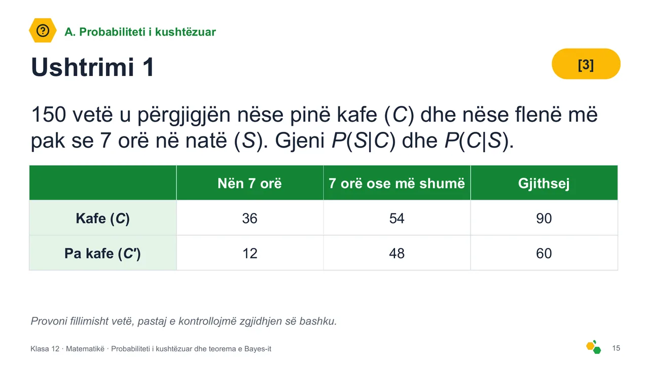 Probabiliteti i kushtëzuar dhe teorema e Bayes-it — Slajdi 17