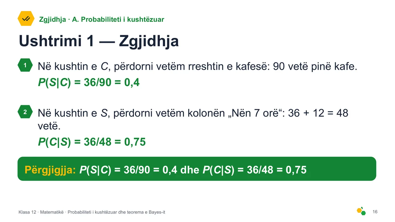 Probabiliteti i kushtëzuar dhe teorema e Bayes-it — Slajdi 18