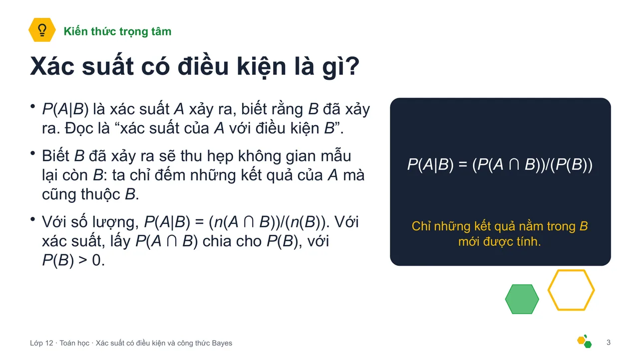 Xác suất có điều kiện và công thức Bayes — Trang chiếu 4