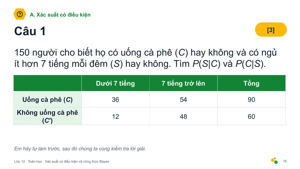 Xác suất có điều kiện và công thức Bayes — Trang chiếu 18