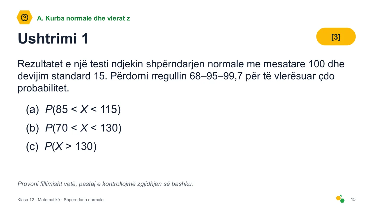 Shpërndarja normale — Slajdi 17