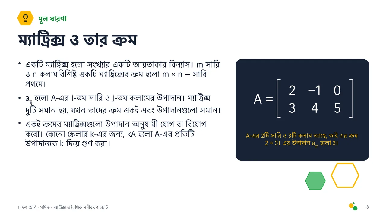 ম্যাট্রিক্স ও রৈখিক সমীকরণ জোট — স্লাইড 4