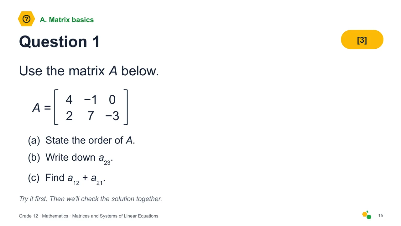 Matrices and Systems of Linear Equations — Slide 17
