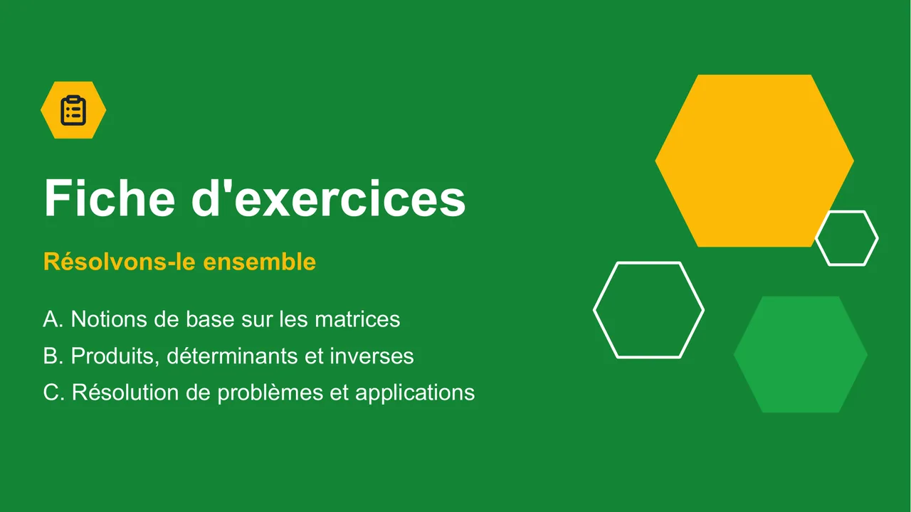 Matrices et systèmes d'équations linéaires — Diapositive 17