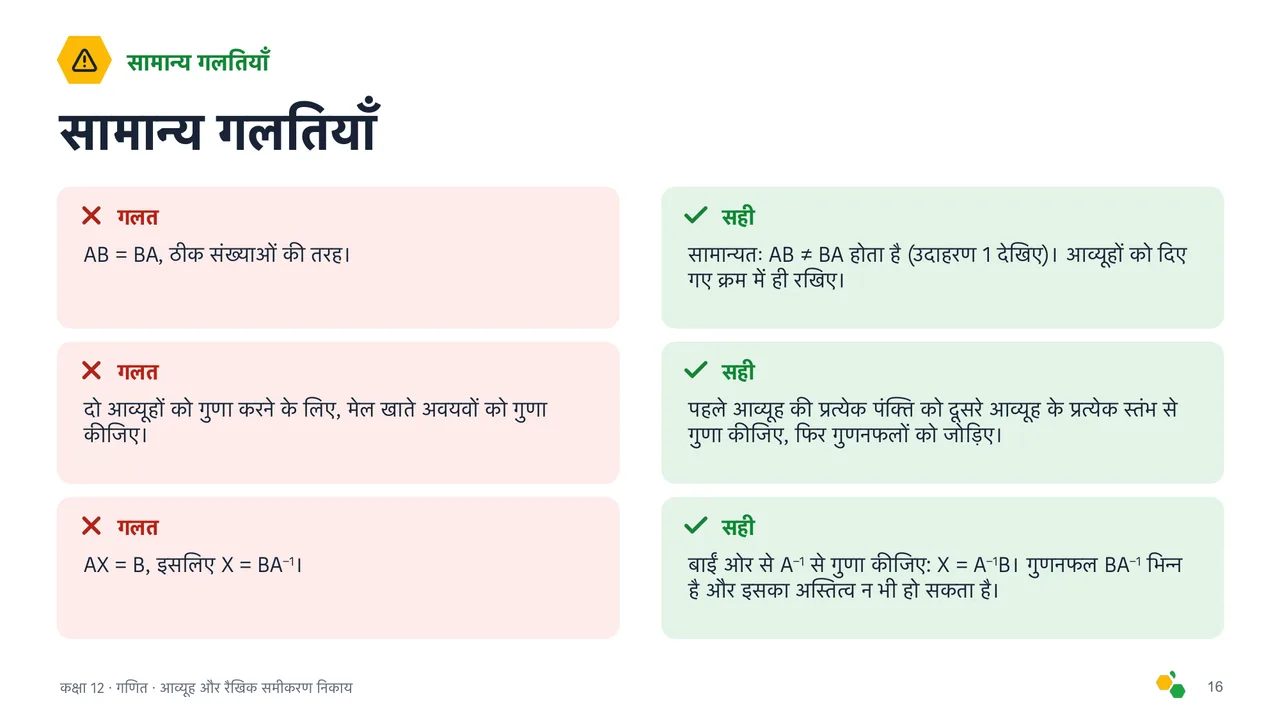 आव्यूह और रैखिक समीकरण निकाय — स्लाइड 17