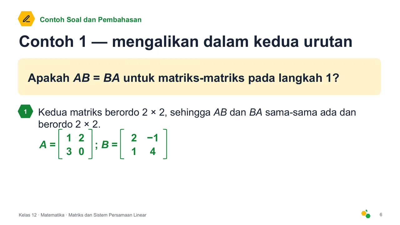 Matriks dan Sistem Persamaan Linear — Slide ke-7