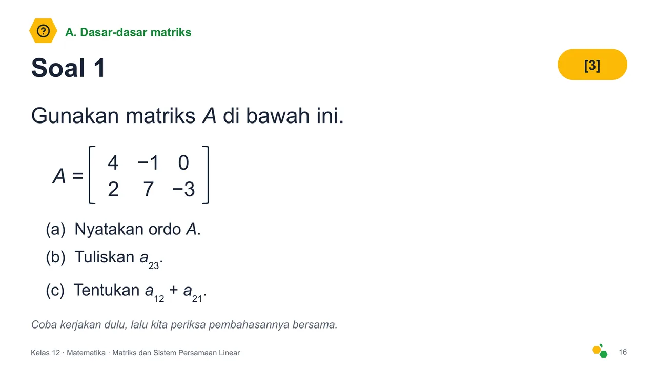 Matriks dan Sistem Persamaan Linear — Slide ke-18