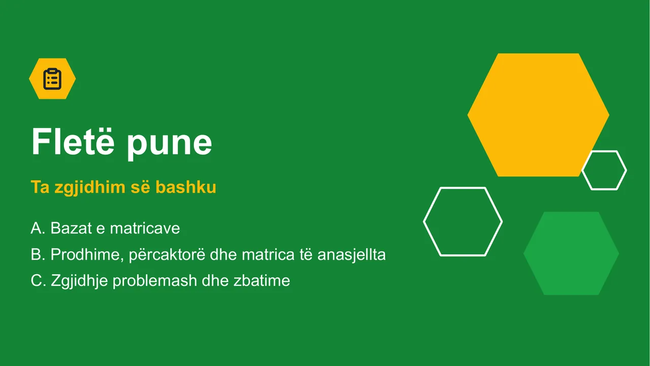 Matricat dhe sistemet e ekuacioneve lineare — Slajdi 17