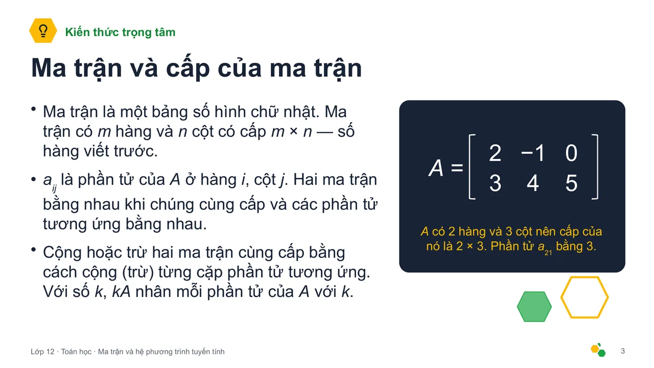 Ma trận và hệ phương trình tuyến tính — Trang chiếu 4