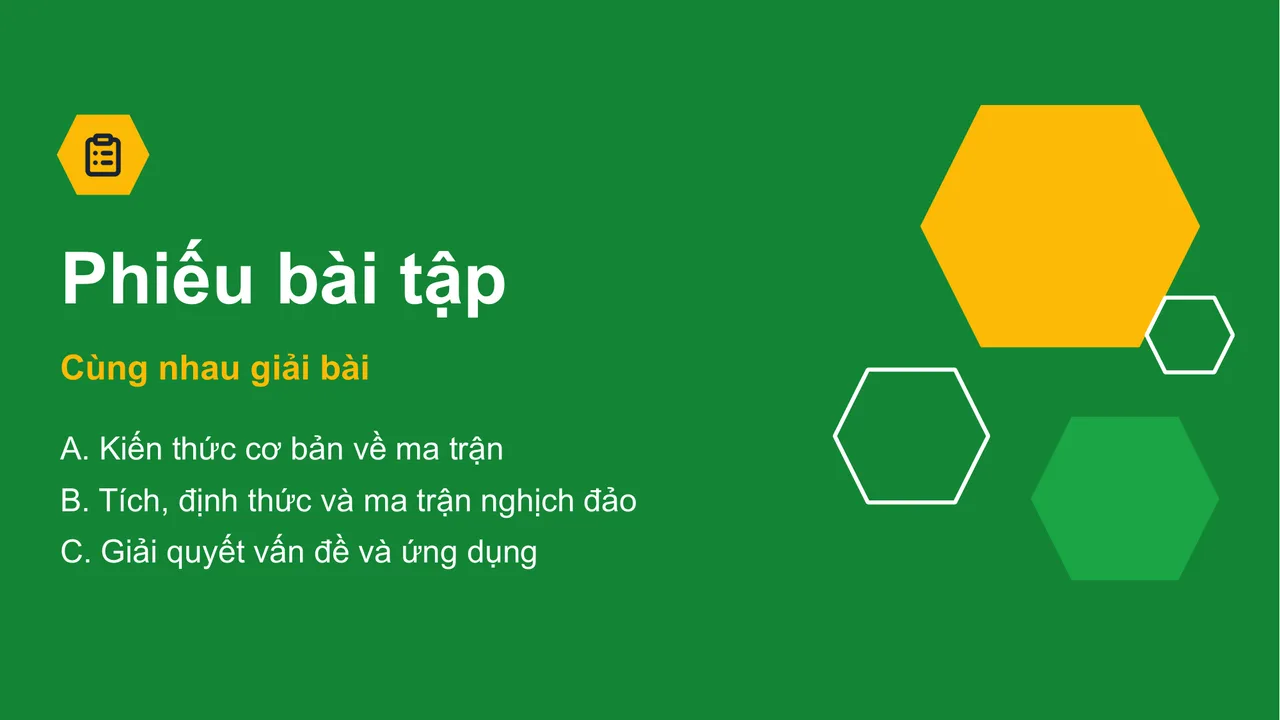 Ma trận và hệ phương trình tuyến tính — Trang chiếu 17