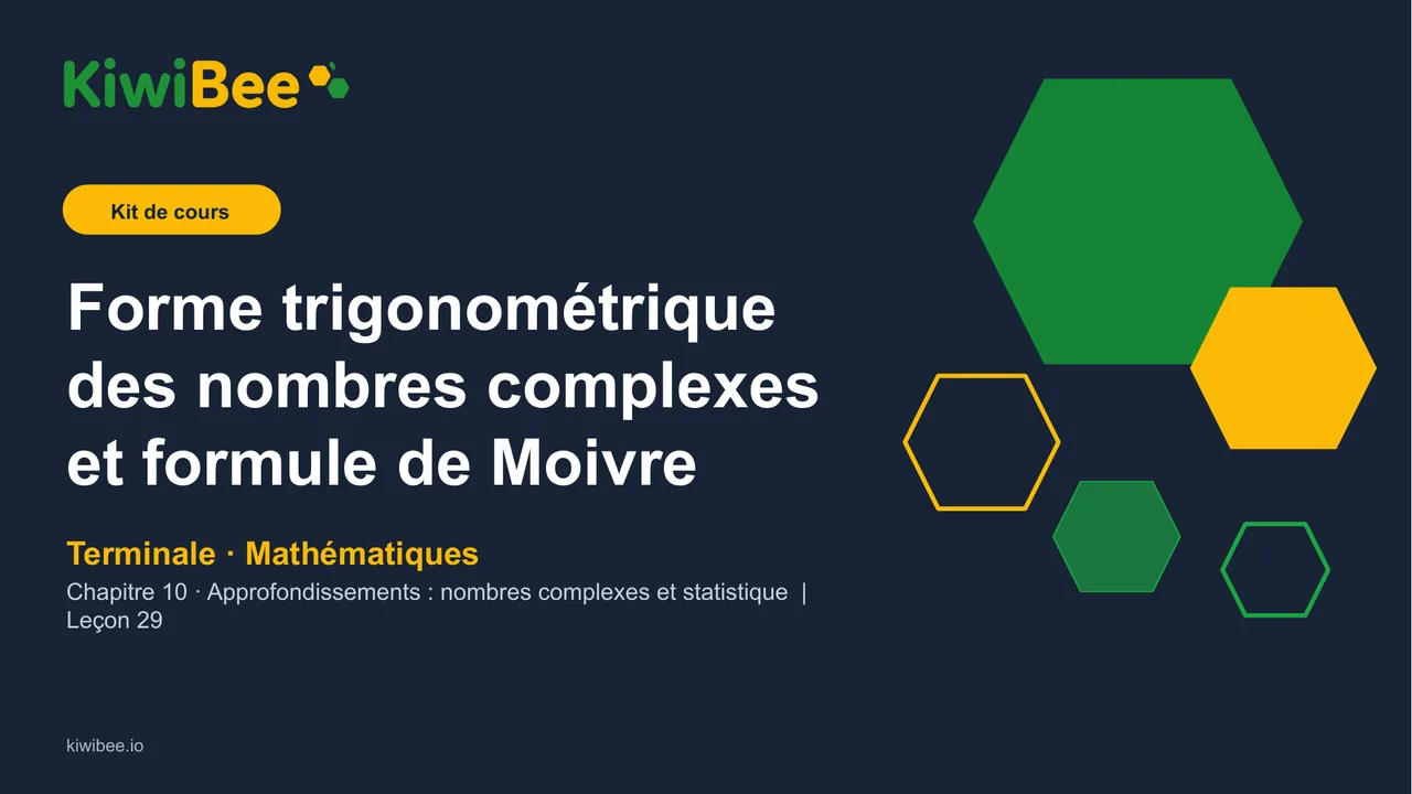 Forme trigonométrique des nombres complexes et formule de Moivre