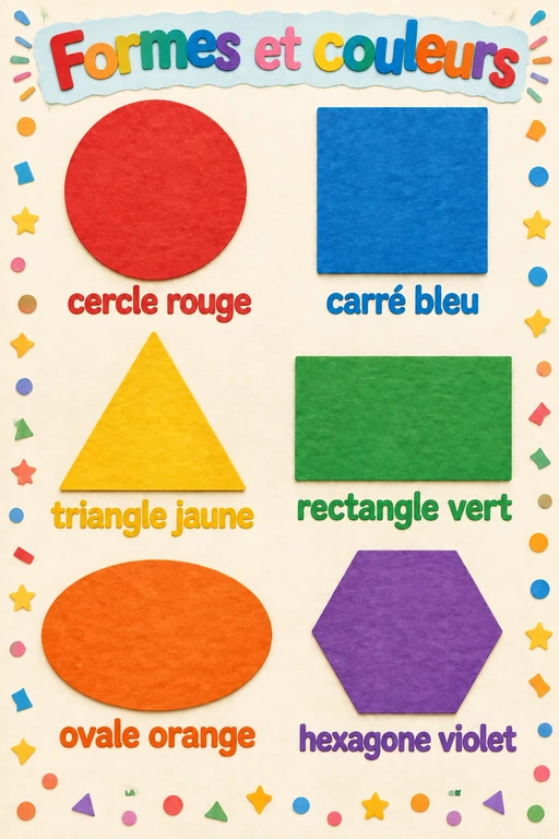 Affiche des formes et des couleurs en papier découpé