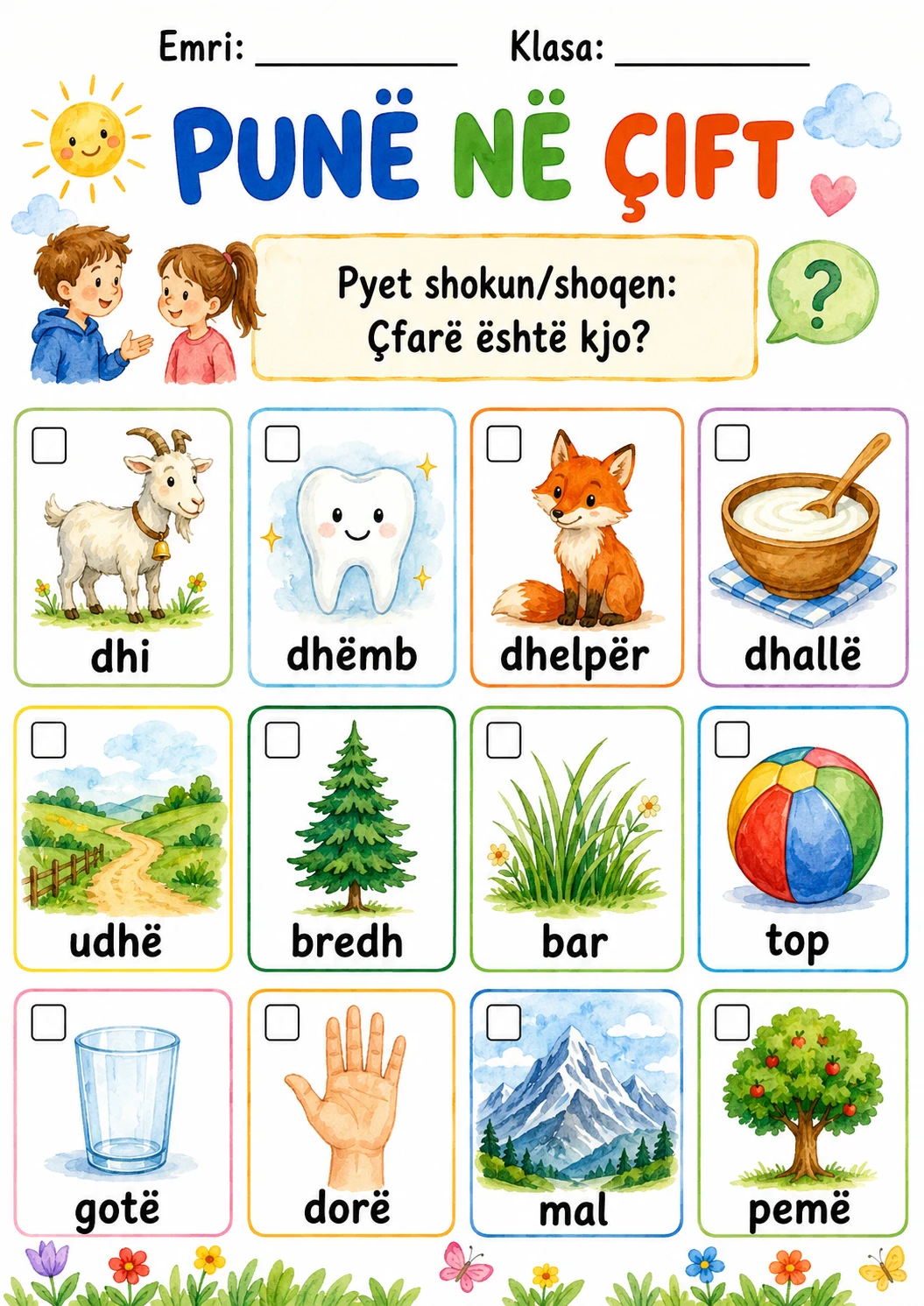 Albanian Letter Dh Phonics Worksheets Pack