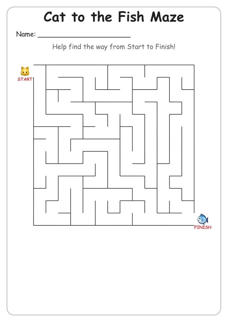 Cat to the Fish Maze (Grade 2)