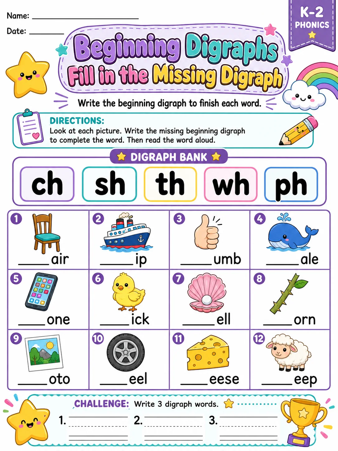 Beginning Digraphs Fill in the Missing Digraph