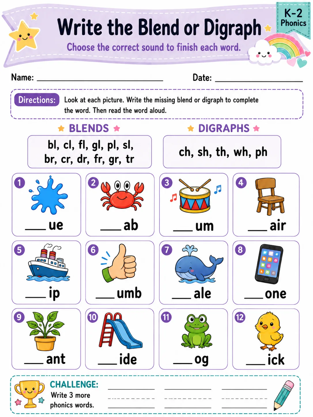 Write the Blend or Digraph - Set 2